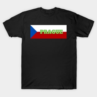 Prague City in Czech Republic Flag T-Shirt